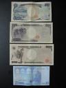 Billetes japoneses vistos por detras